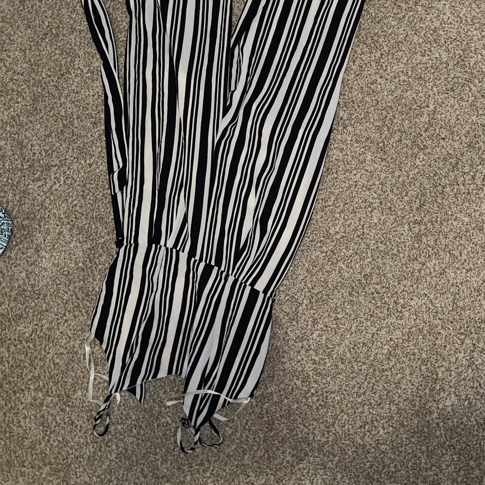 Striped jump suit